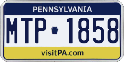 PA license plate MTP1858