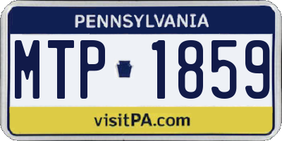 PA license plate MTP1859