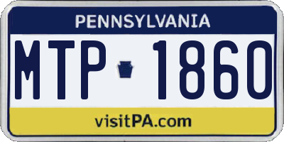 PA license plate MTP1860
