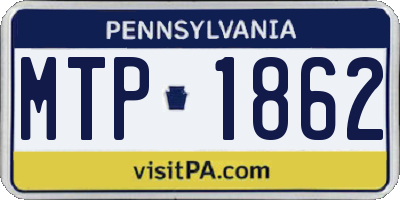 PA license plate MTP1862