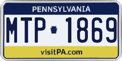 PA license plate MTP1869