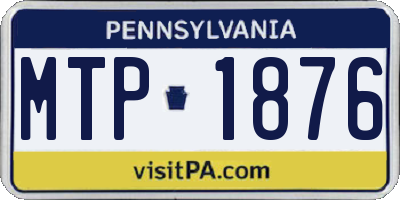 PA license plate MTP1876