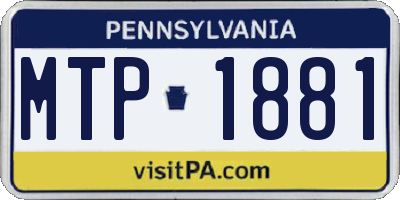 PA license plate MTP1881