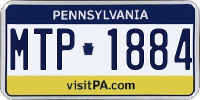 PA license plate MTP1884