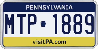 PA license plate MTP1889