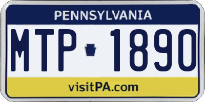 PA license plate MTP1890