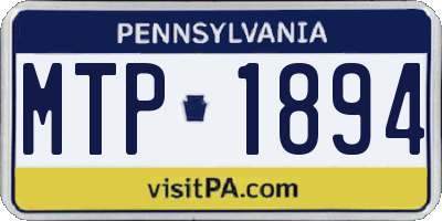 PA license plate MTP1894