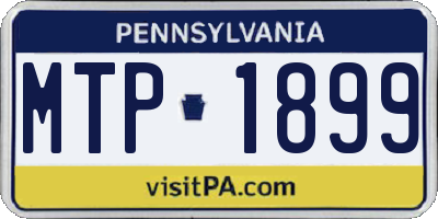 PA license plate MTP1899