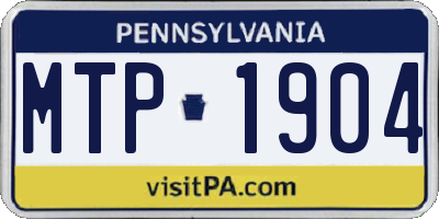 PA license plate MTP1904