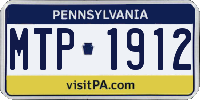 PA license plate MTP1912