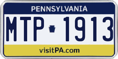 PA license plate MTP1913