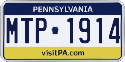 PA license plate MTP1914
