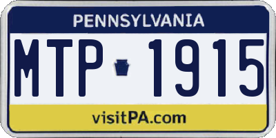 PA license plate MTP1915