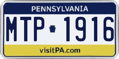 PA license plate MTP1916