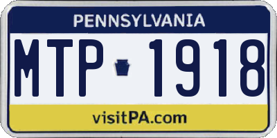PA license plate MTP1918