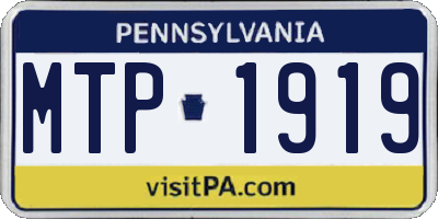 PA license plate MTP1919