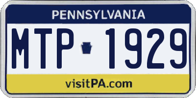 PA license plate MTP1929