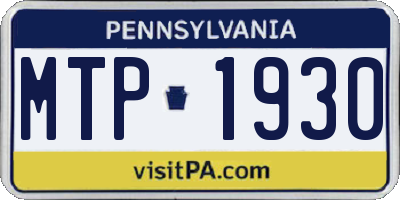 PA license plate MTP1930