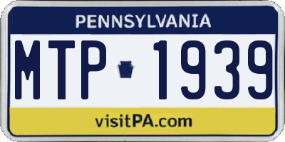 PA license plate MTP1939