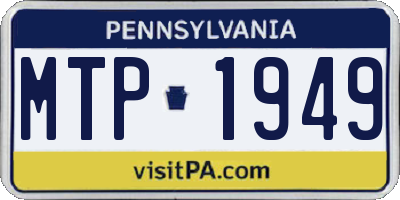PA license plate MTP1949