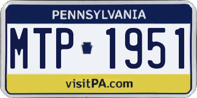 PA license plate MTP1951