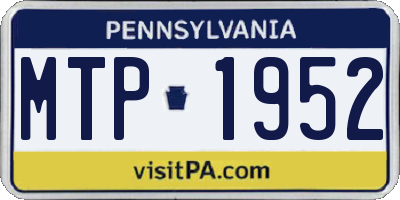 PA license plate MTP1952
