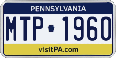 PA license plate MTP1960