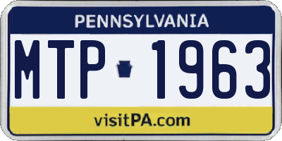 PA license plate MTP1963