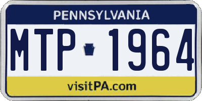 PA license plate MTP1964