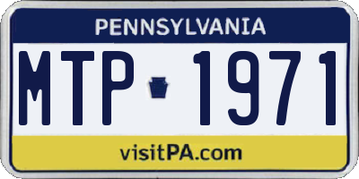 PA license plate MTP1971