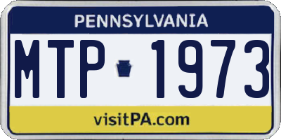 PA license plate MTP1973