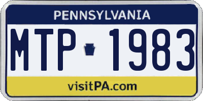 PA license plate MTP1983