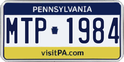 PA license plate MTP1984