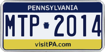 PA license plate MTP2014