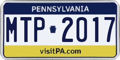 PA license plate MTP2017