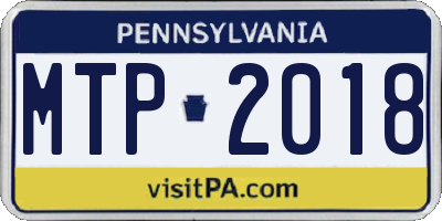 PA license plate MTP2018