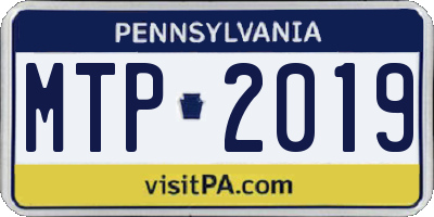 PA license plate MTP2019