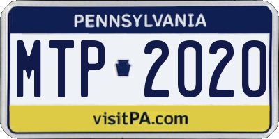 PA license plate MTP2020