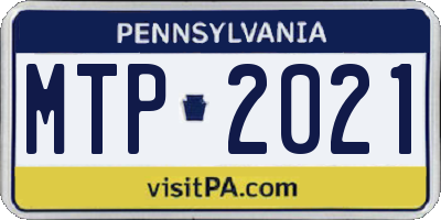PA license plate MTP2021