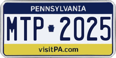 PA license plate MTP2025