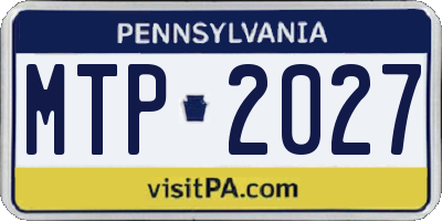 PA license plate MTP2027