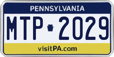 PA license plate MTP2029