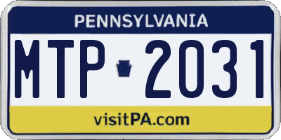 PA license plate MTP2031