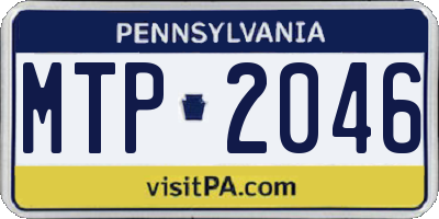 PA license plate MTP2046