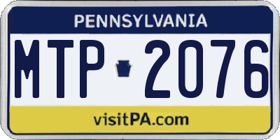 PA license plate MTP2076