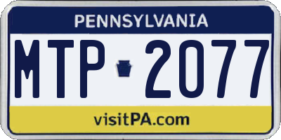PA license plate MTP2077