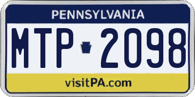 PA license plate MTP2098