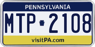 PA license plate MTP2108