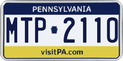 PA license plate MTP2110