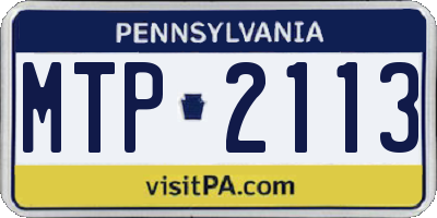 PA license plate MTP2113